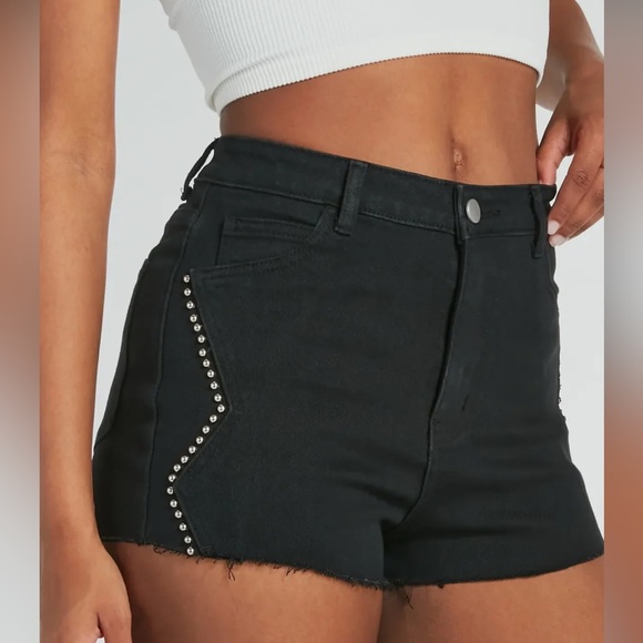 Windsor Pants - WINDSOR Black Women's High-Waist Denim Studded Shorts *NEW* SALE 2/$40